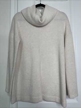 A New Day Cowl Neck Cream Tunic Knitted Sweater
